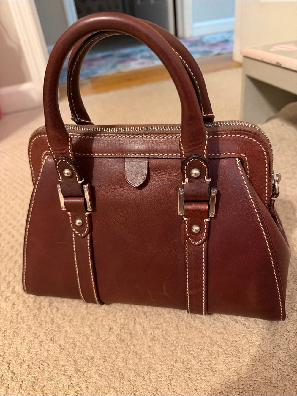 Dooney & Bourke Chocolate Brown Leather Satchel - Picture 10 of 11